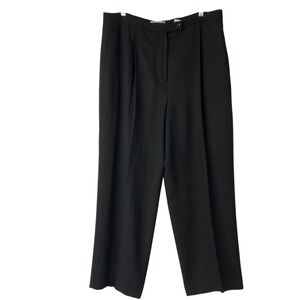 Valerie Stevens Collection Black Wool Dress Pants 14 Button Zip High Rise Pleat